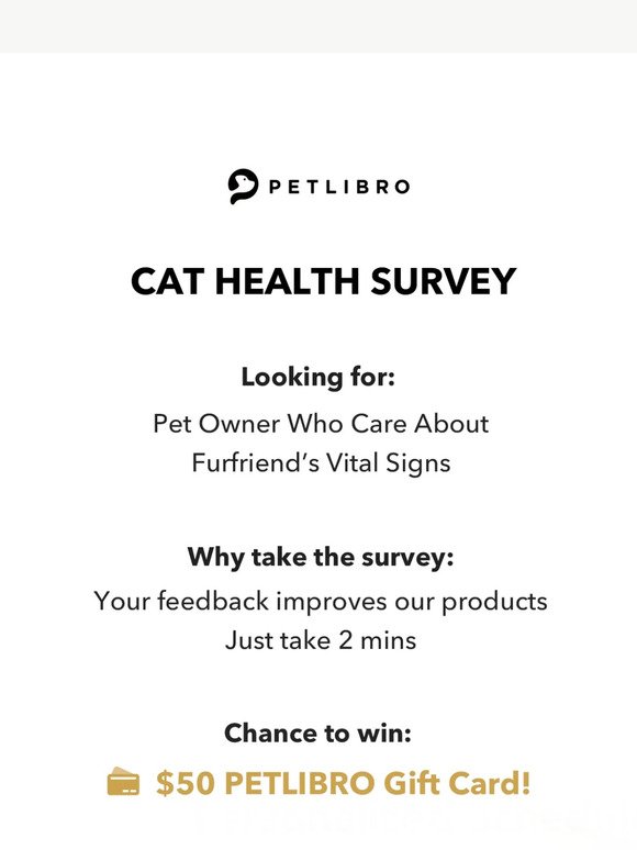 🐈PETLIBRO Cat Health Survey