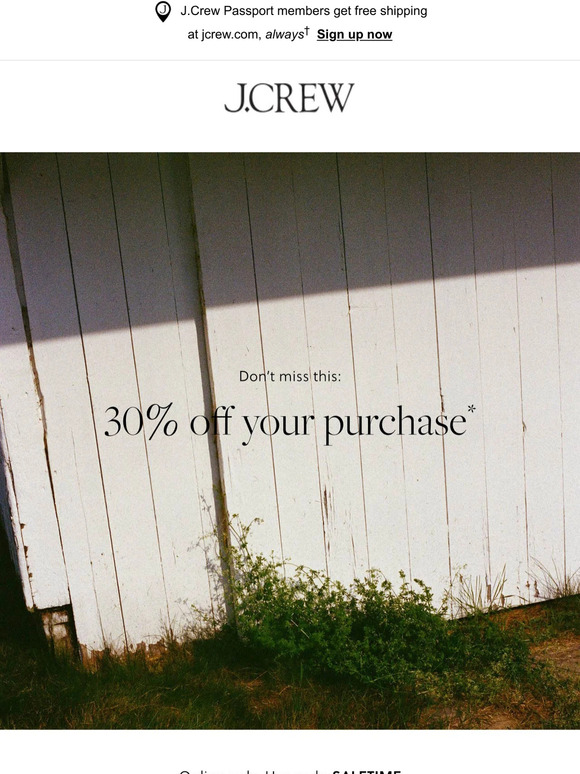 J.Crew Canada Don’t miss 30 off your purchase… Milled