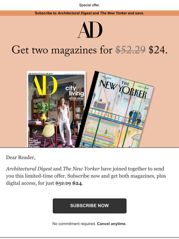 Architectural Digest Subscribe now and get Architectural Digest and