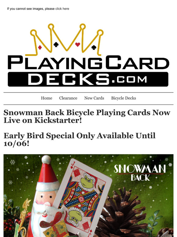 ⚡️ Snowman Back Bicycle Playing Cards Live on Kickstarter  👈