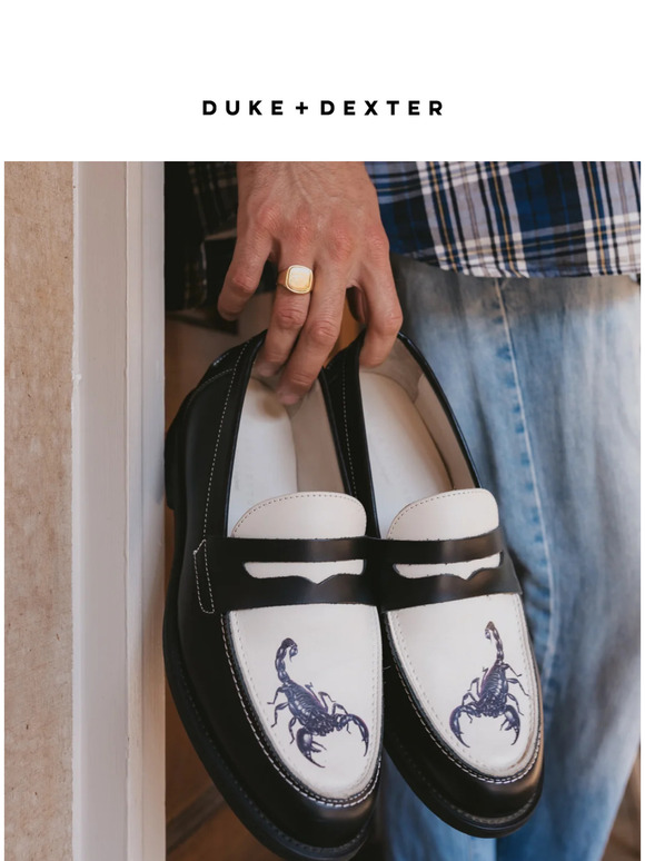 Duke & Dexter: NEW | Hokusai Printed Penny Loafers | Milled