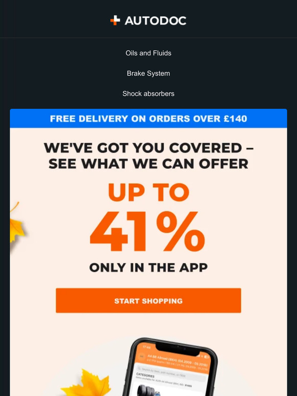 Autodoc UK 💣 A discount of 41 is yours Milled