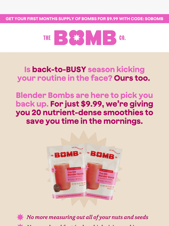Blender Bombs 9.99 For a Month's Supply Milled