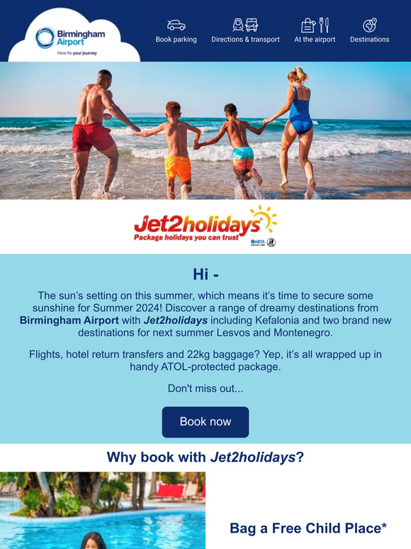 Birmingham Airport Secure Summer 2024 with Jet2holidays Milled