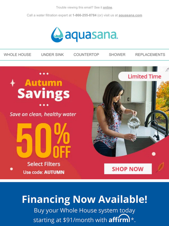 Aquasana ⏳ This promo code is only available for a limited time Milled