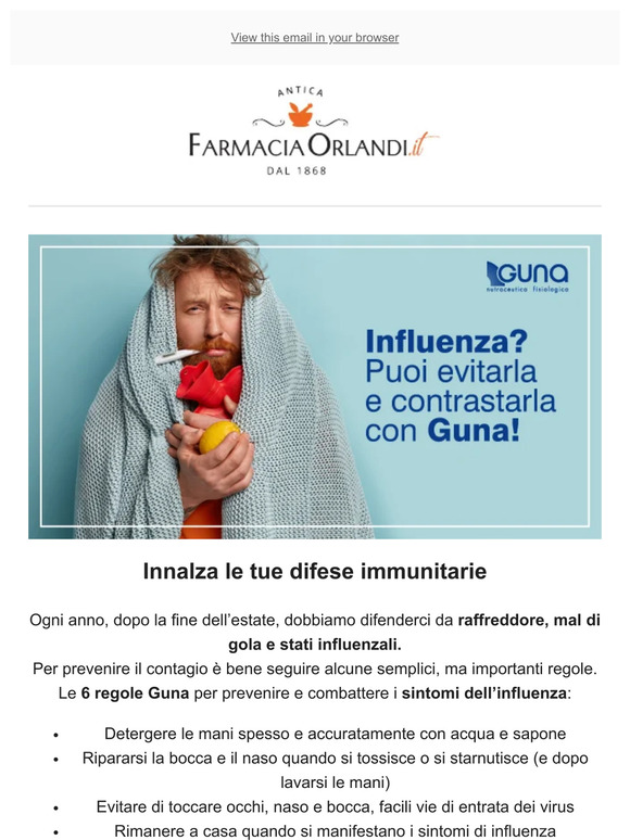 Antica Farmacia Orlandi Influenza Puoi Evitarla E Contrastarla Con Guna Milled