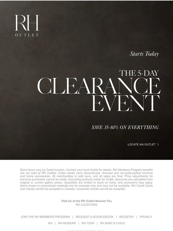 The 5-Day Clearance Event Starts Today