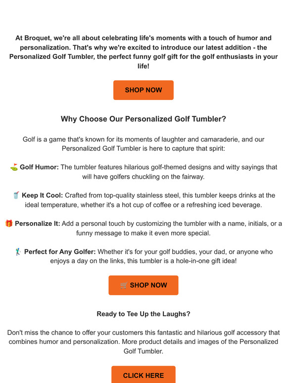 Fore the Love of Laughter: Personalized Golf Tumbler Now Available!