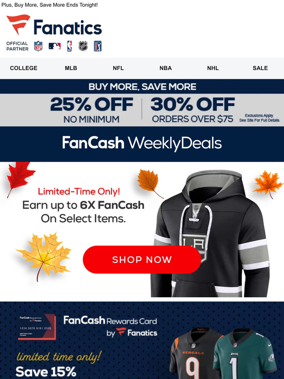 Fanatics NEW FanCash Weekly Deals Are Here! Milled