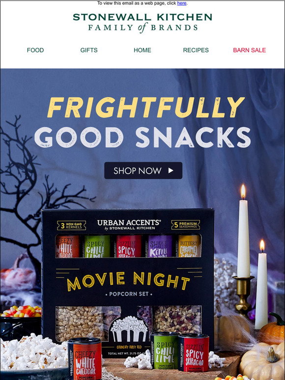 Stonewall Kitchen: Have a Spooktacular Movie Night with Our Popcorn Set ...