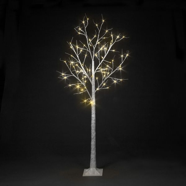Birch Tree with Warm White Christmas LEDs (4ft-8ft)