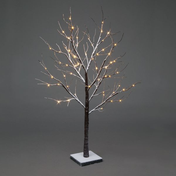 Frosted Snow Brown Winter Birch Christmas Twig Tree with Warm White LEDs