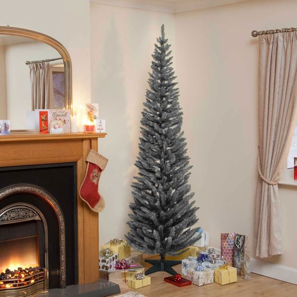Grey Norway Spruce Slim Artificial Christmas Tree