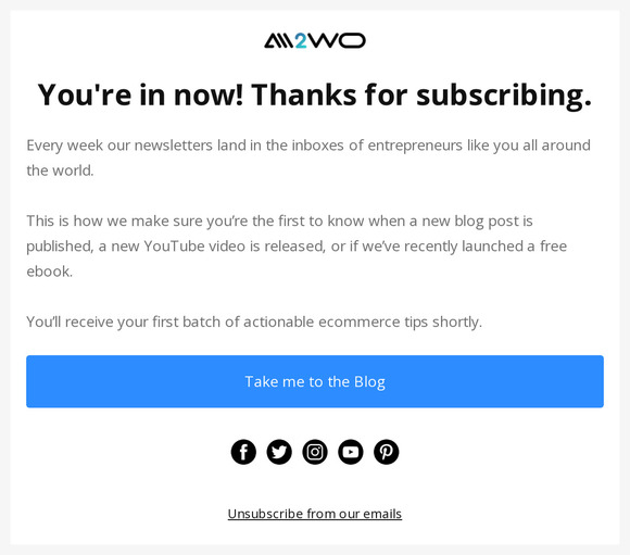 You've subscribed – YES!