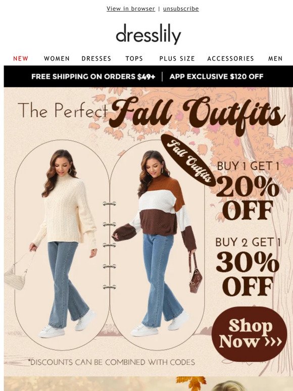 Fall Outfits Deals Up To 30% Off!