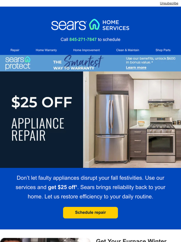 Sears appliance repair deals coupon