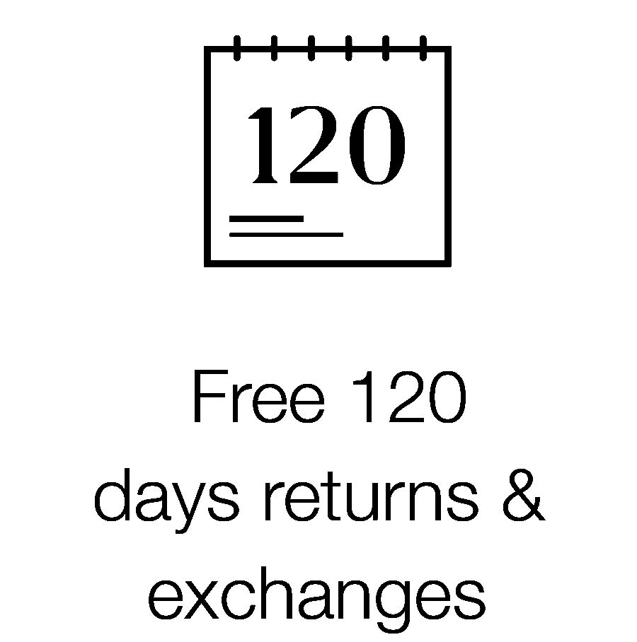 Free 120 days returns & excahnges