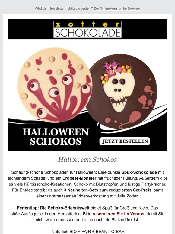 Halloween-Schoko & Herbstferien in der Erlebniswelt 🎃