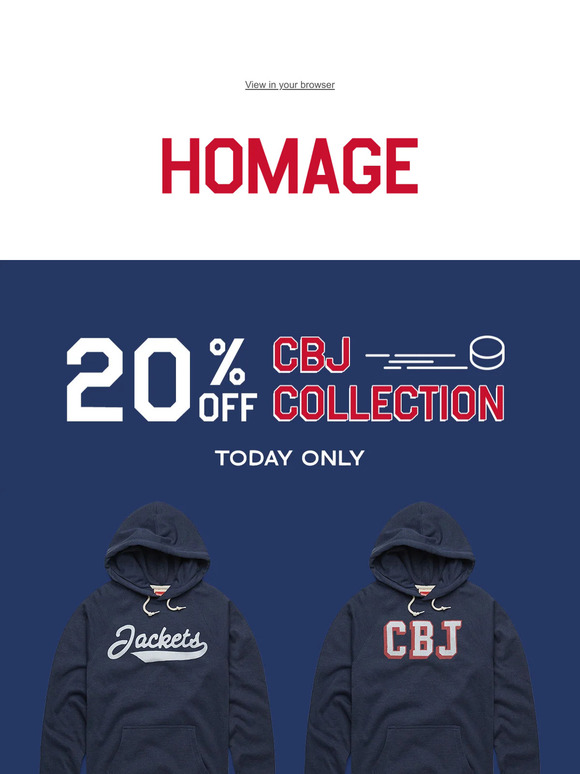 CBJ season heats up! 20% OFF Jackets gear.