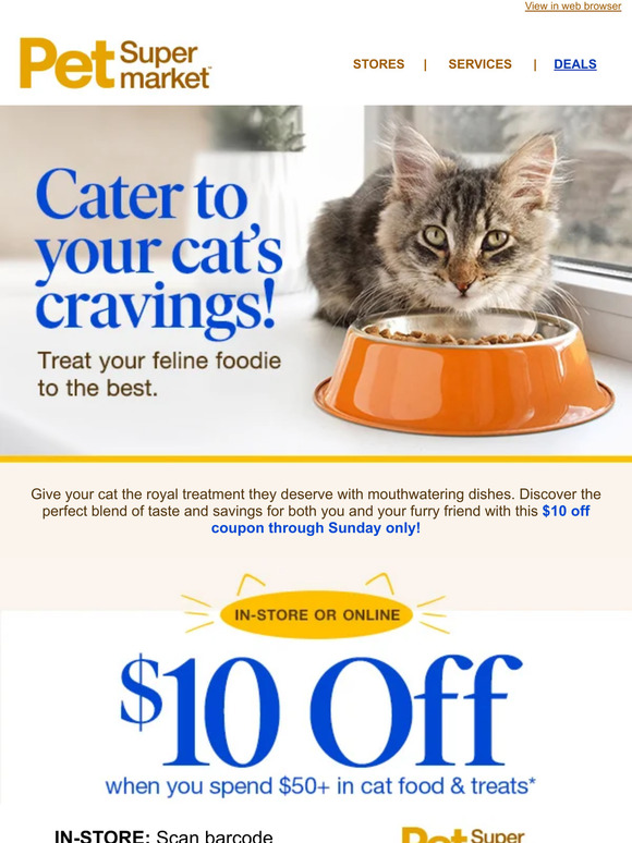 Pet Supermarket Here's 10 OFF! 😸 Feed your cat the best for less Milled