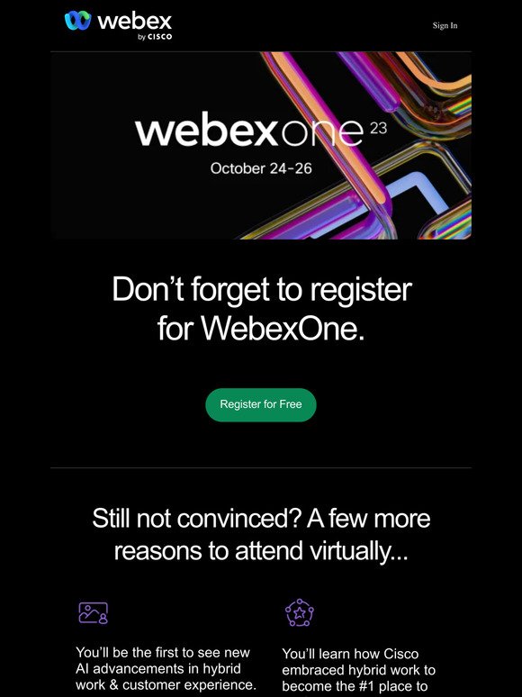[DON'T MISS IT] WebexOne is just 3 weeks away!