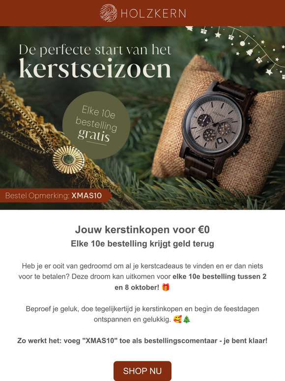 📣 Elke 10e bestelling GRATIS - Vroege XMAS bij Holzkern 📣