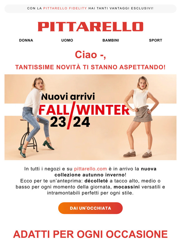 Pittarello hot sale nuovi arrivi