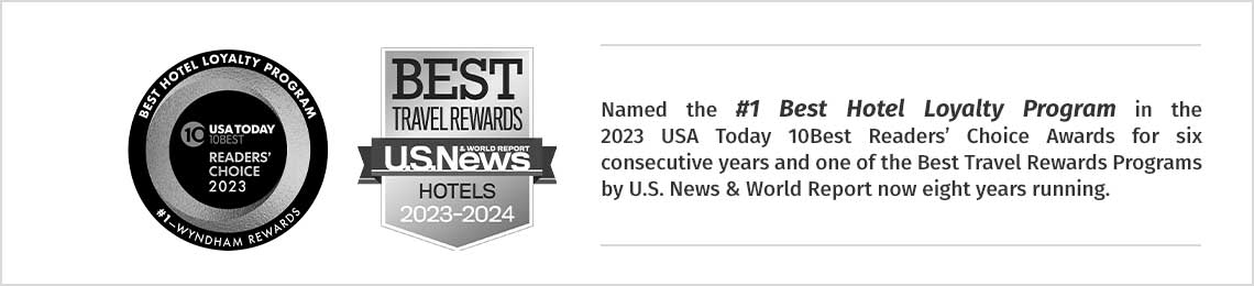 Named the #1 Best Hotel Loyalty Program in the 2023 USA Today 10Best Readers’ Choice Awards for six consecutive years and one of the Best Travel Rewards Programs by U.S. News & World Report now eight years running.