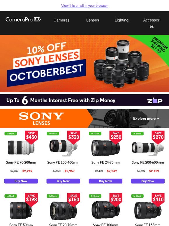 Capture the Savings: 10% Off Sony Lenses, Limited Time Only!