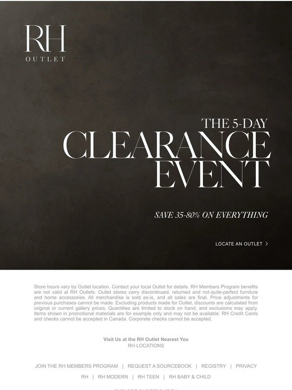 Don’t Miss the 5-Day Clearance Event