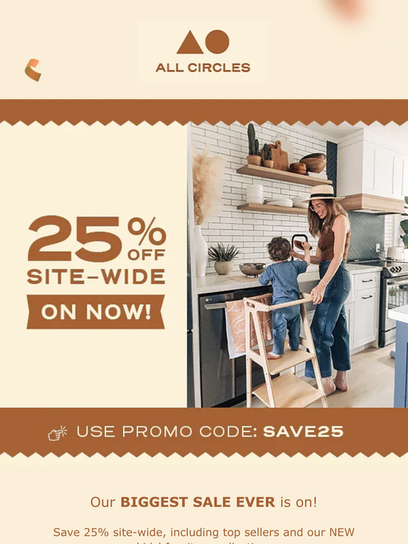 It's here: 25% off site-wide starts NOW
