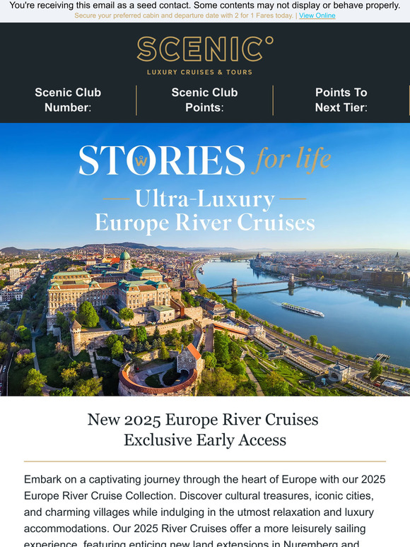 Scenic Luxury Cruises & Tours Seed Early Access New 2025 Europe