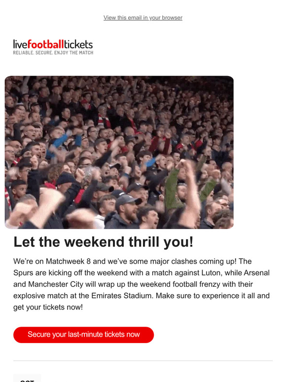 LiveFootballTickets , major matches coming up! Milled