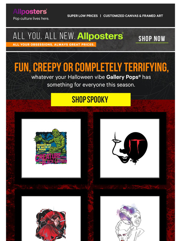 All posters make your own halloween gallery wall milled