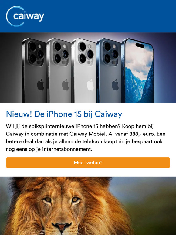 Nu de iPhone 15 bij Caiway en de week van de katachtigen