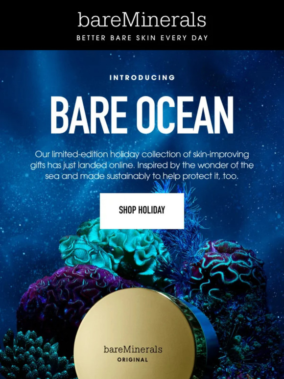 bare minerals NEW Bare Ocean Holiday Collection Milled