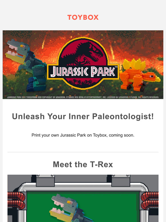 Toybox Labs INC Jurassic Park Coming Soon to Toybox Milled