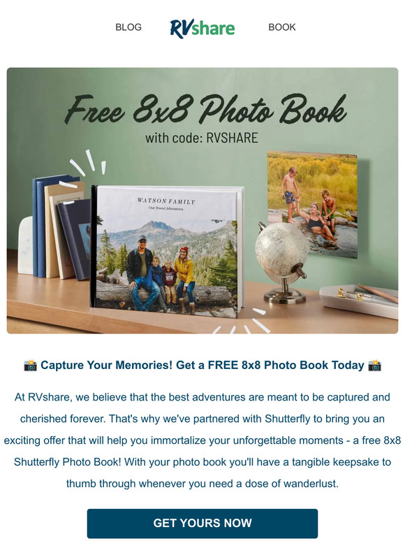 RVShare Memories Captured Get Your FREE 8x8 Photo Book with