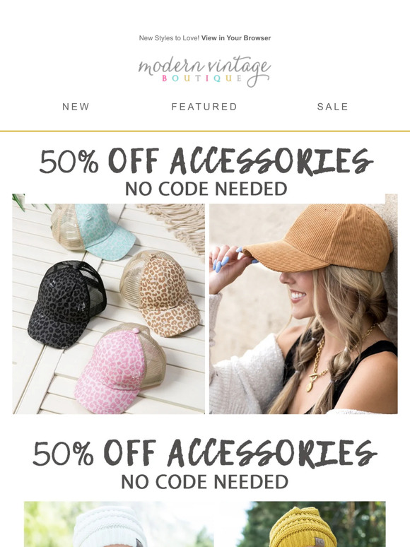 50% Off Hats and Beanies