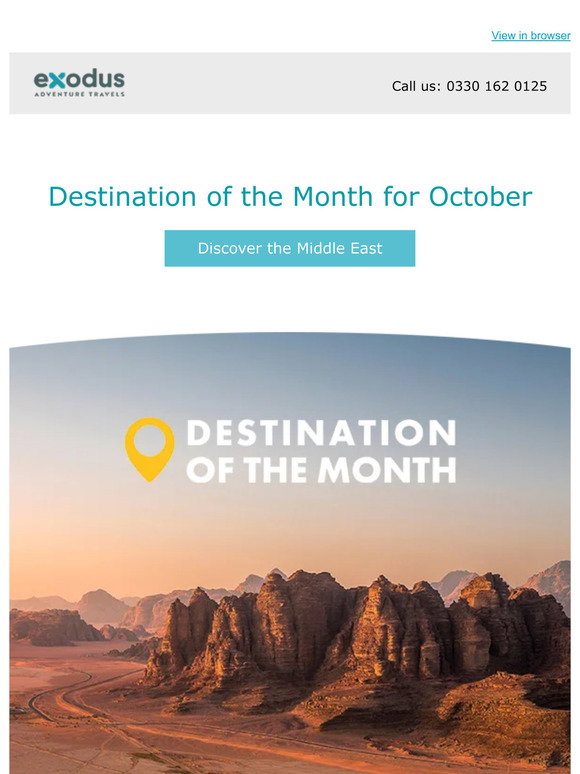 Exodus Travels: Destination of the Month: The Middle East | Milled