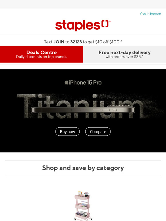 Staples Print & Marketing The new iPhone 15 Pro and other products to