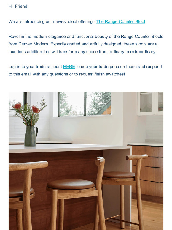 Denver Modern NEW The Range Counter Stool Milled