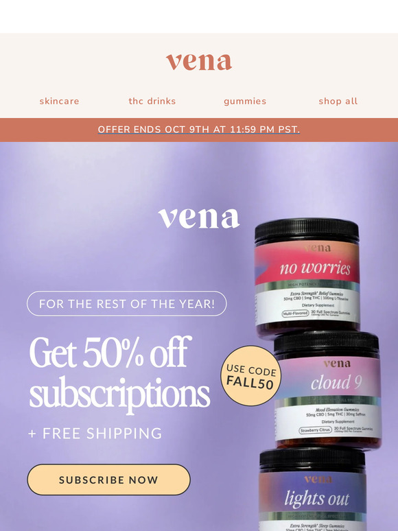 Vena CBD (US) 🌟 How does 50 off until year's end sound? 💗 Milled