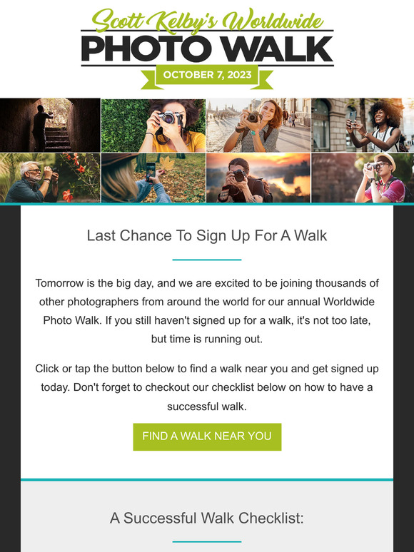 Last Chance - Sign Up For A Photo Walk Today!