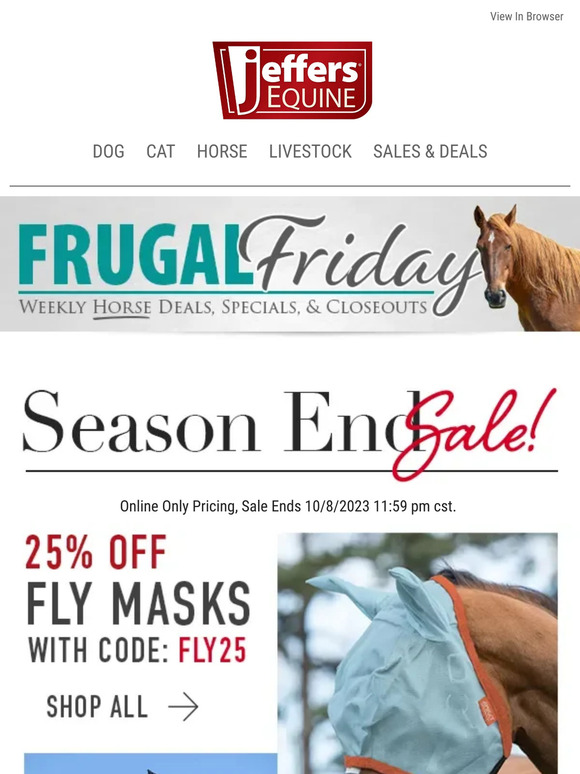 Jeffers Pet 🐴 Equine Frugal Friday Fly Sale Continues! Milled