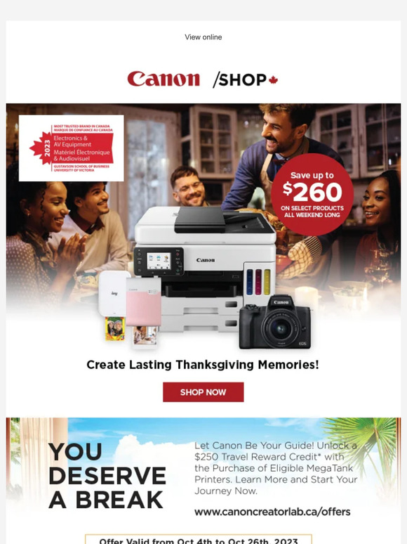 Save Up to $260 on Select Products this Thanksgiving Weekend