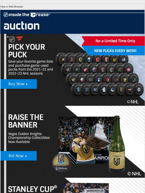 NHL: Game-used pucks now available to buy now! | Milled
