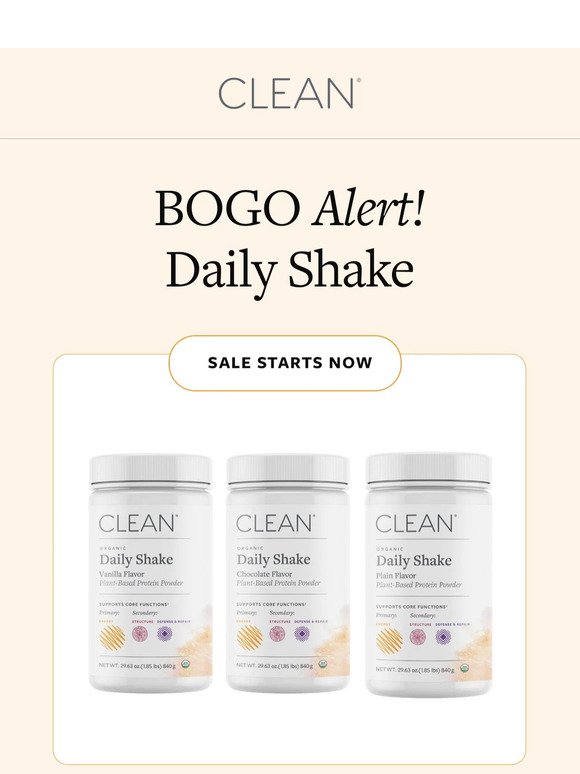 BOGO Alert! 🚨 Buy 1 Get 1 50% Off Daily Shake