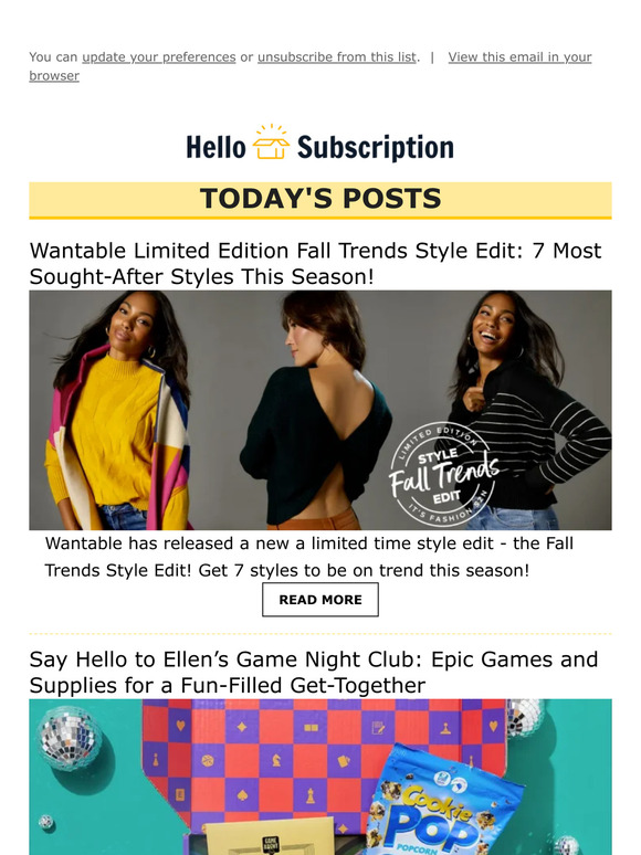 💌 Hello Subscription! Reviews, Spoilers, & Deals! 💌