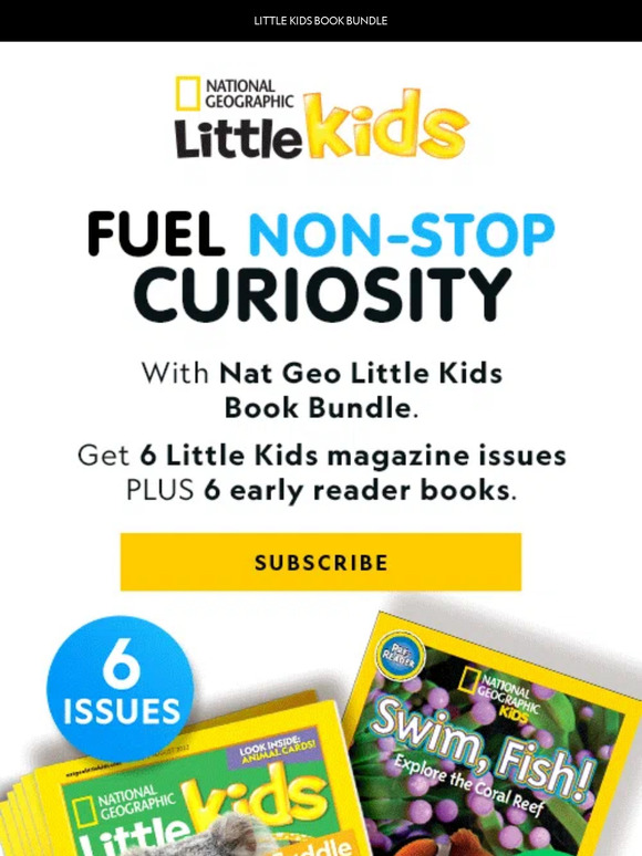 Explore the world together with Nat Geo Little Kids Magazine + 6 early reader books for just $59/year!